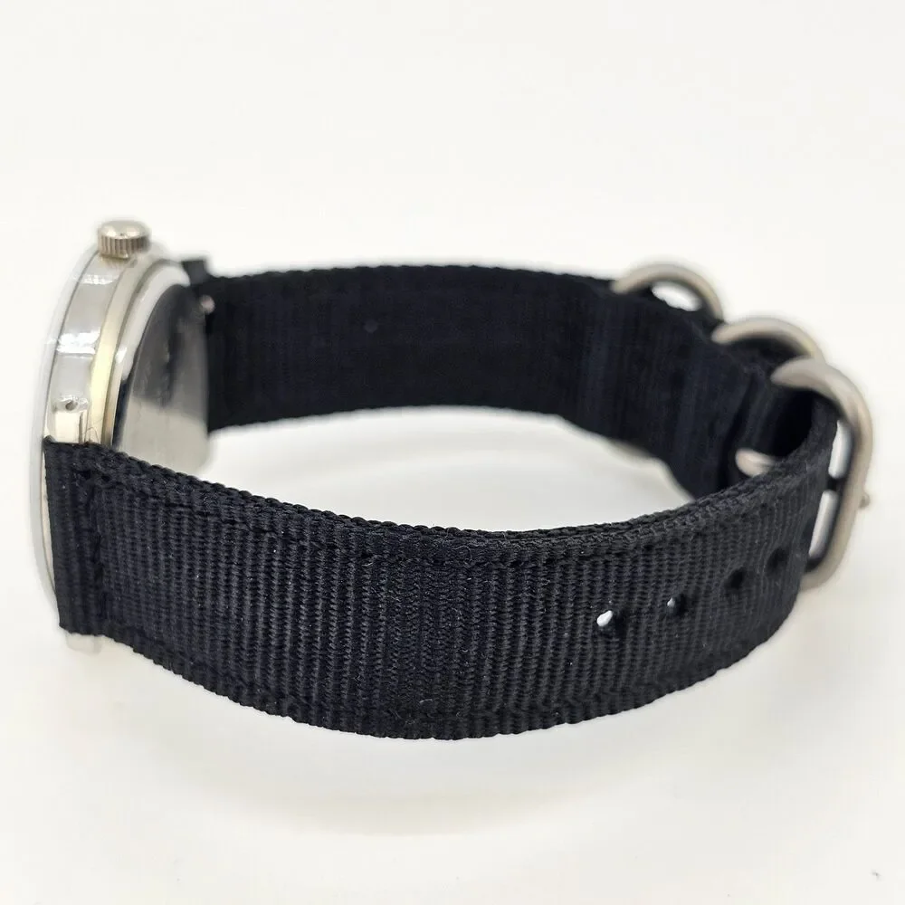 Men's‎ Watch 38MM Light Gold Dial New Black Canvas Bands New Battery